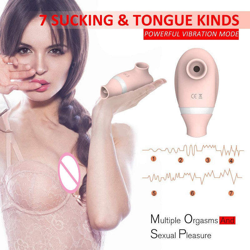 Tongue Licking and Sucking Vibrating Egg Erotic Female Masturbation Device