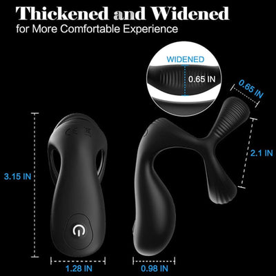 Men's Rear Rubber Column Gland Massager Silicone Vibrating Three-ring Horseshoe Vibrating Ring