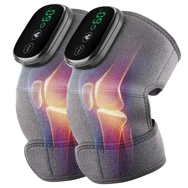 a pair of knee pads with thermometers on them