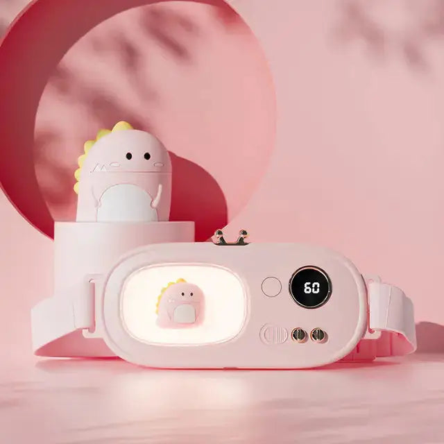 a white camera with a pink background and a pink circle