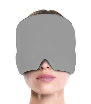 a woman with a blindfold covering her eyes