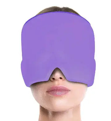 a woman with a blindfold covering her eyes