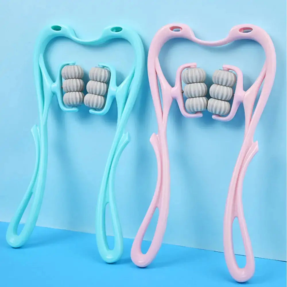 a couple of toothbrushes sitting on top of a blue wall