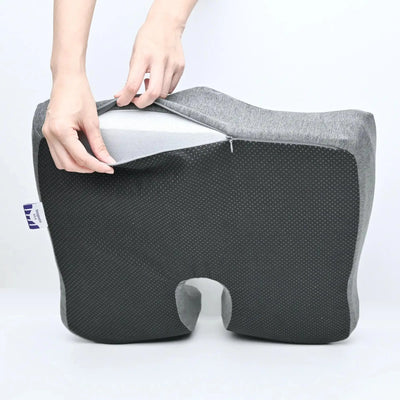 Pressure Relief Seat Cushion for Office Chair | Car Seat Cushion for Sciatica | Charcoal Memory Foam Ergonomic Posture Support for Tailbone and Lower Back Pain Multi-Use