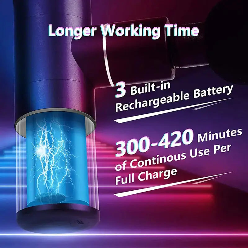 a picture of an electric device with the words longer working time