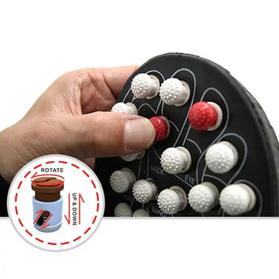 a person is holding a pill holder with several balls in it