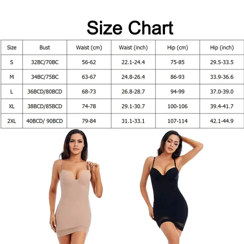 a woman in a bodysuit measurements chart
